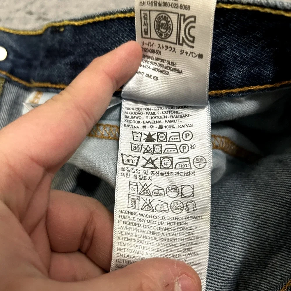 Levis Jeans Mens 36x32‎ Blue Denim 505 Regular Straight American Work Wear Dark